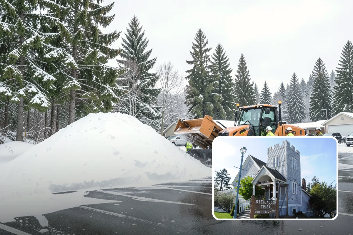 Concrete Driveway Snow Removal in Steilacoom, Pierce County, WA - Prompt clearing to limit water intrusion
