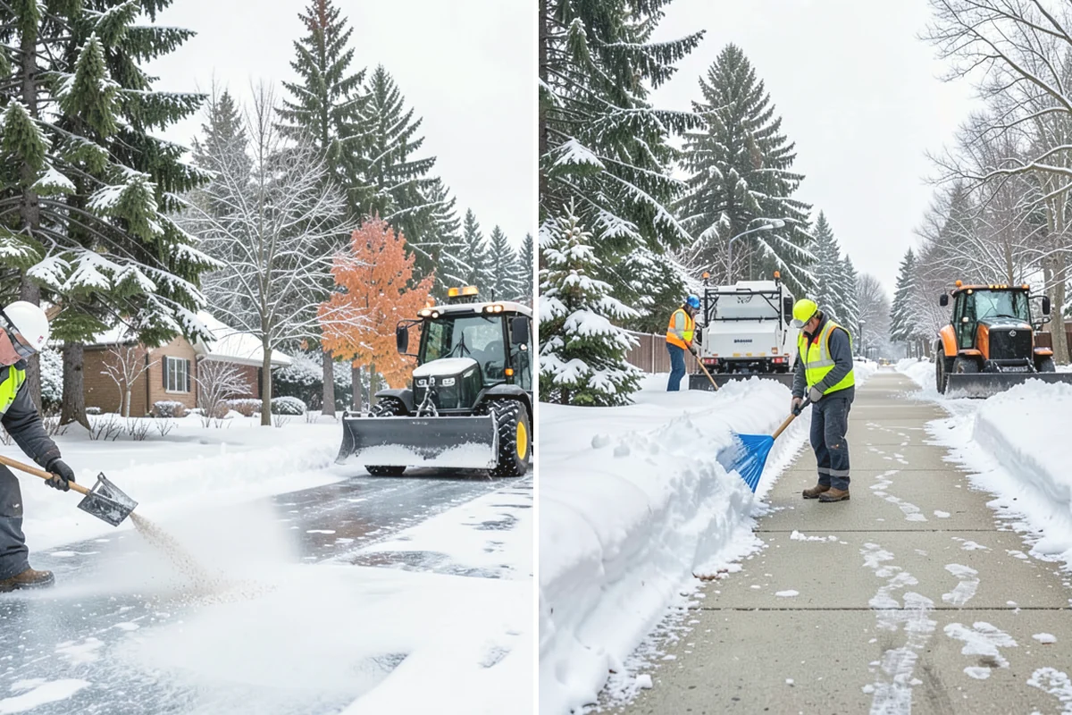 Concrete Driveway Snow Removal in Steilacoom, Pierce County, WA - We clear snow before meltwater soaks the slab