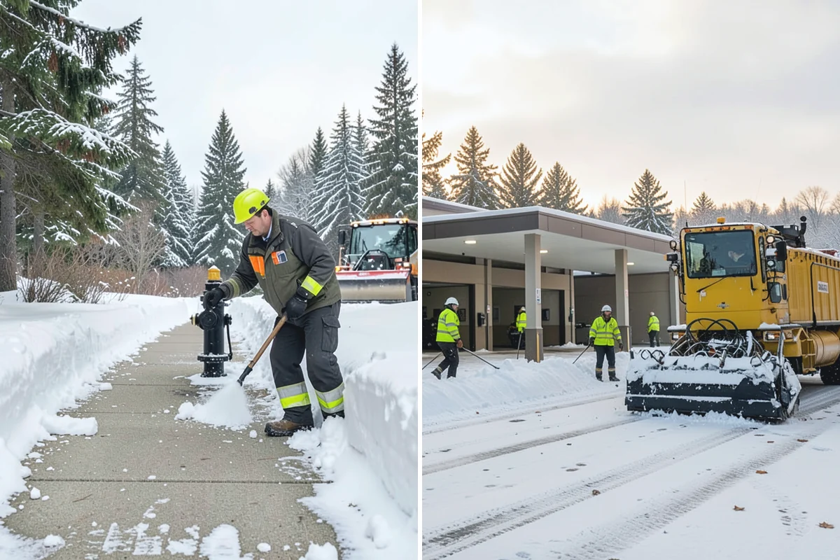 Concrete Driveway Snow Removal in Sumner, Pierce County, WA - We clear snow before meltwater soaks the slab
