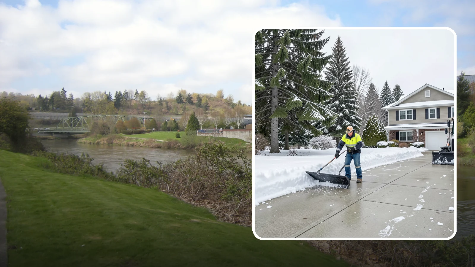 Concrete Driveway Snow Removal in Tukwila, King County, WA - We clear concrete driveways and use deicers that protect the surface from spalling and scaling.