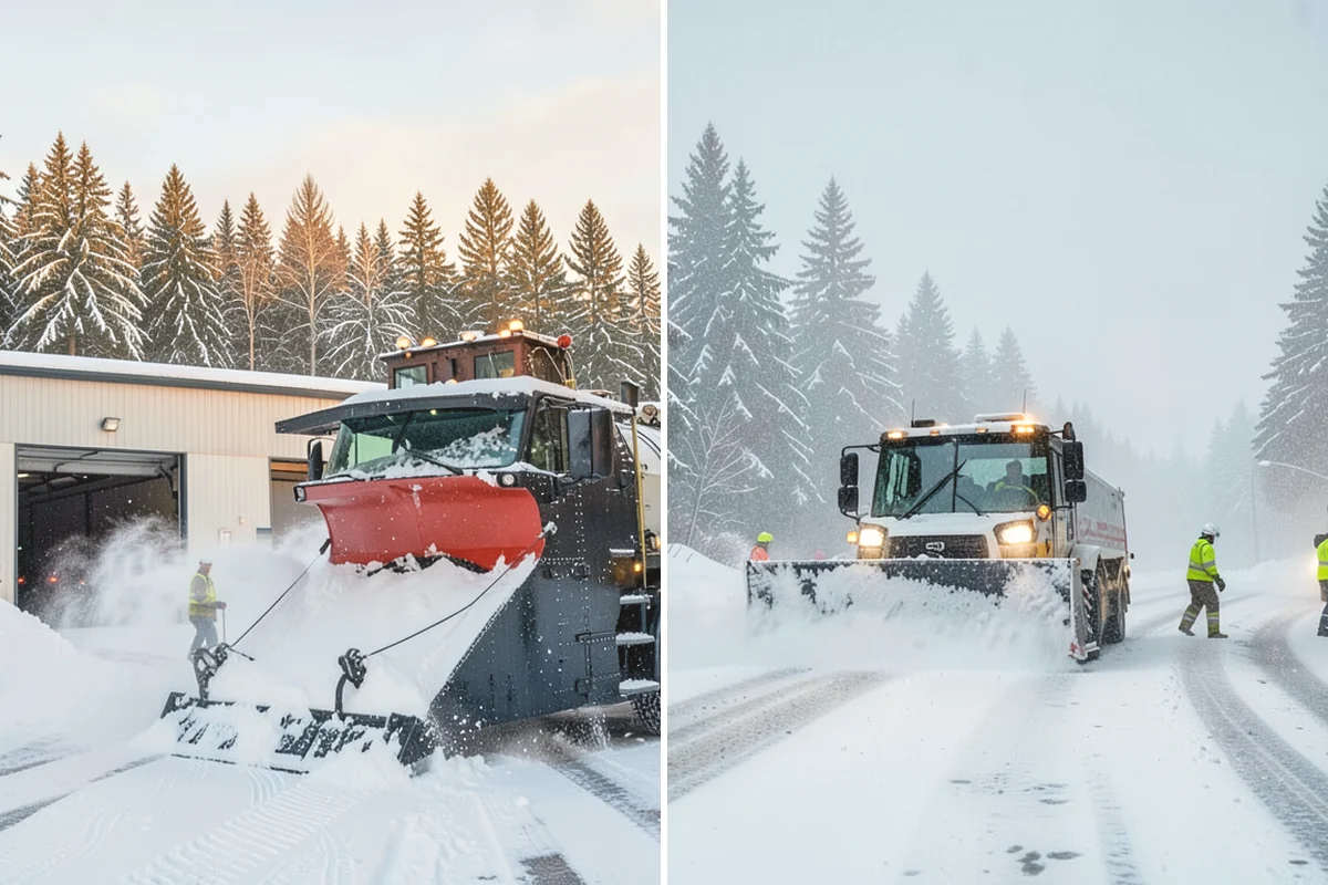 Concrete Driveway Snow Removal in Tukwila, King County, WA - We clear snow before meltwater soaks the slab