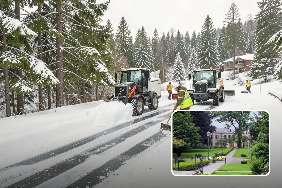 Concrete Driveway Snow Removal in Woodinville, King County, WA - Prompt clearing to limit water intrusion