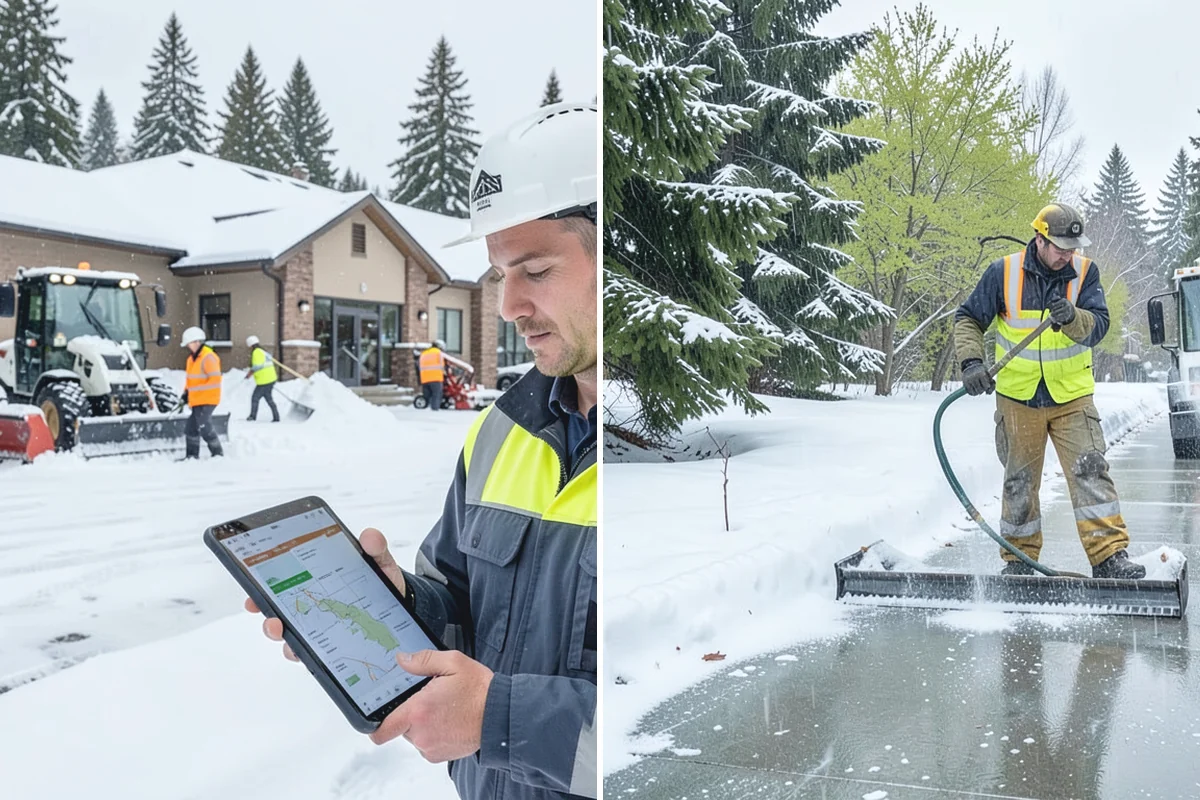 Concrete Driveway Snow Removal in Woodinville, King County, WA - We clear snow before meltwater soaks the slab