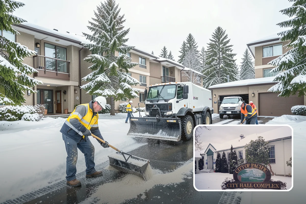Condo Snow Removal in Pacific, King County, WA - Clear common drives and guest parking