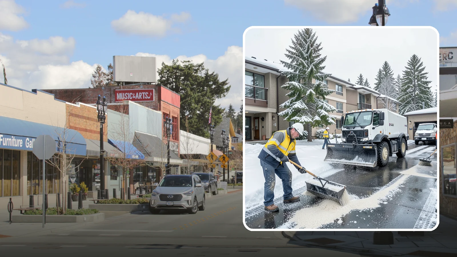 Condominium Deicing in Bothell, King County, WA - Deicing built for condominium properties, focused on entry lobbies, garage ramps, and shared walks where owner and visitor...