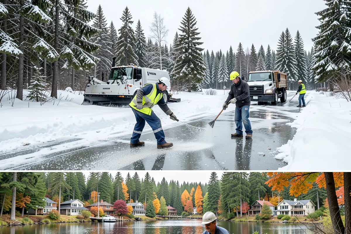 Condominium Deicing in La Conner, Skagit County, WA - The program runs across the heart of winter, intensifying whenever a cold front stalls over the lowlands and drives repeated...