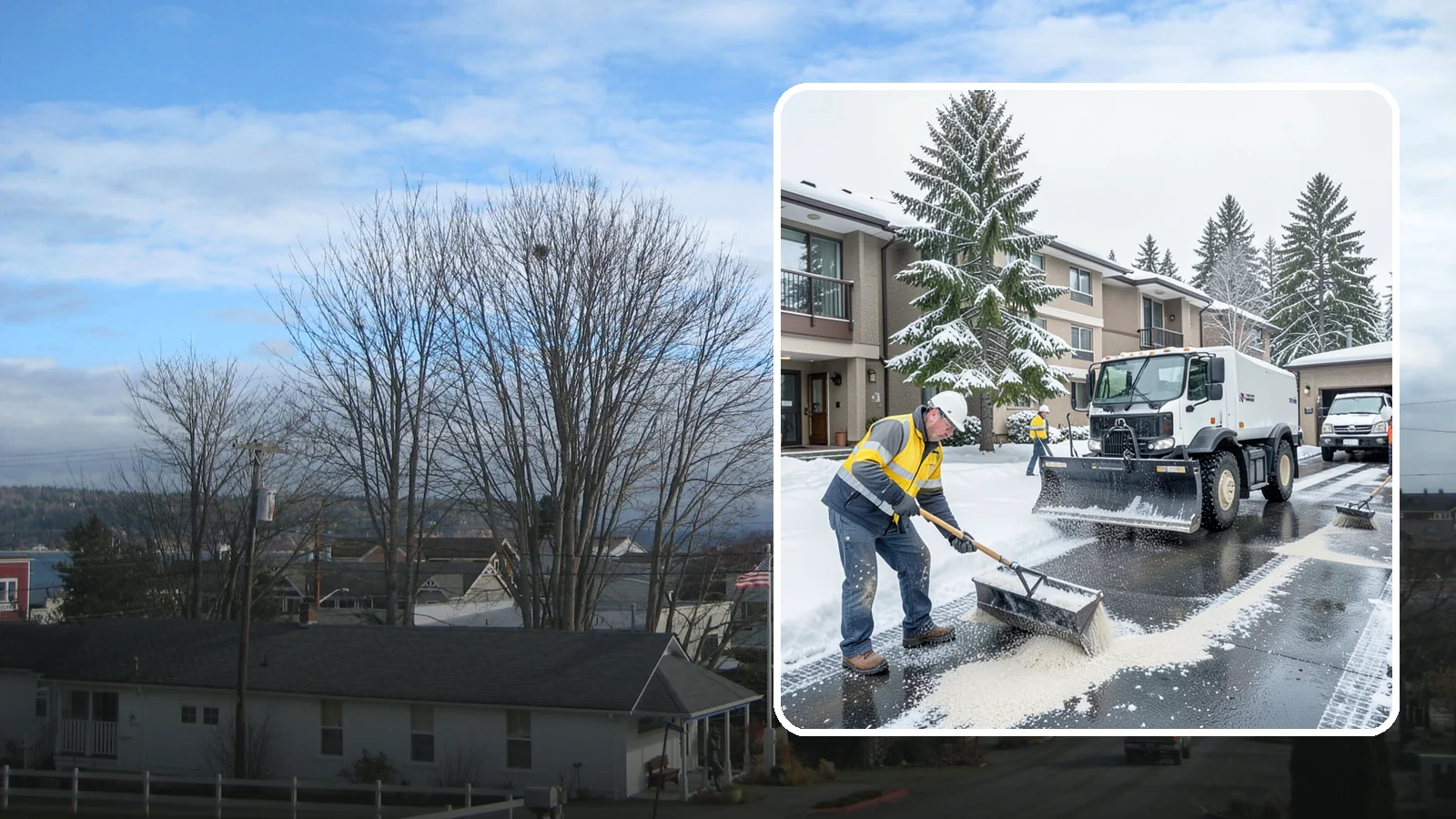 Condominium Deicing in Langley, Island County, WA - Deicing built for condominium properties, focused on entry lobbies, garage ramps, and shared walks where owner and visitor...