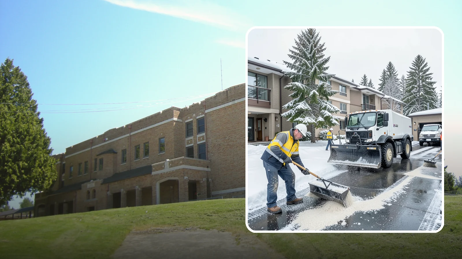 Condominium Deicing in Maple Valley, King County, WA - Deicing built for condominium properties, focused on entry lobbies, garage ramps, and shared walks where owner and visitor...