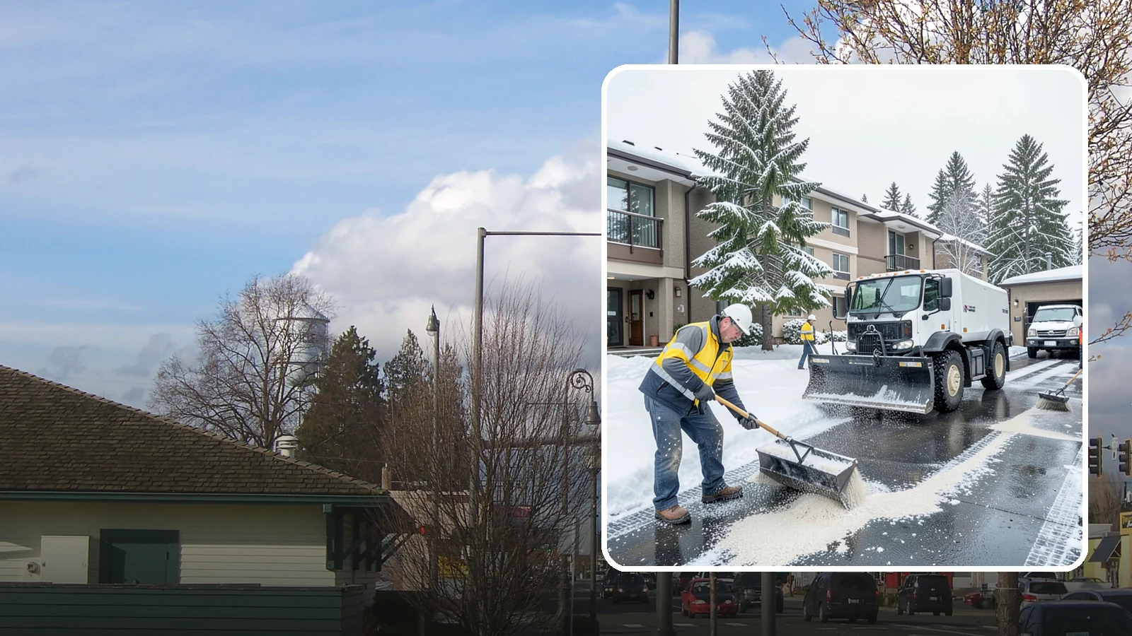 Condominium Deicing in Marysville, Snohomish County, WA - Deicing built for condominium properties, focused on entry lobbies, garage ramps, and shared walks where owner and visitor...