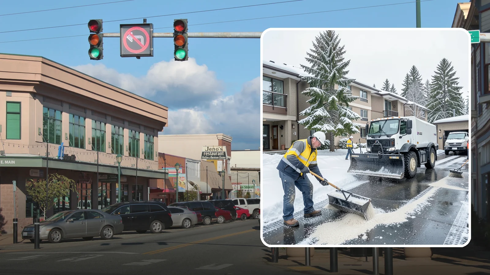 Condominium Deicing in Monroe, Snohomish County, WA - Deicing built for condominium properties, focused on entry lobbies, garage ramps, and shared walks where owner and visitor...