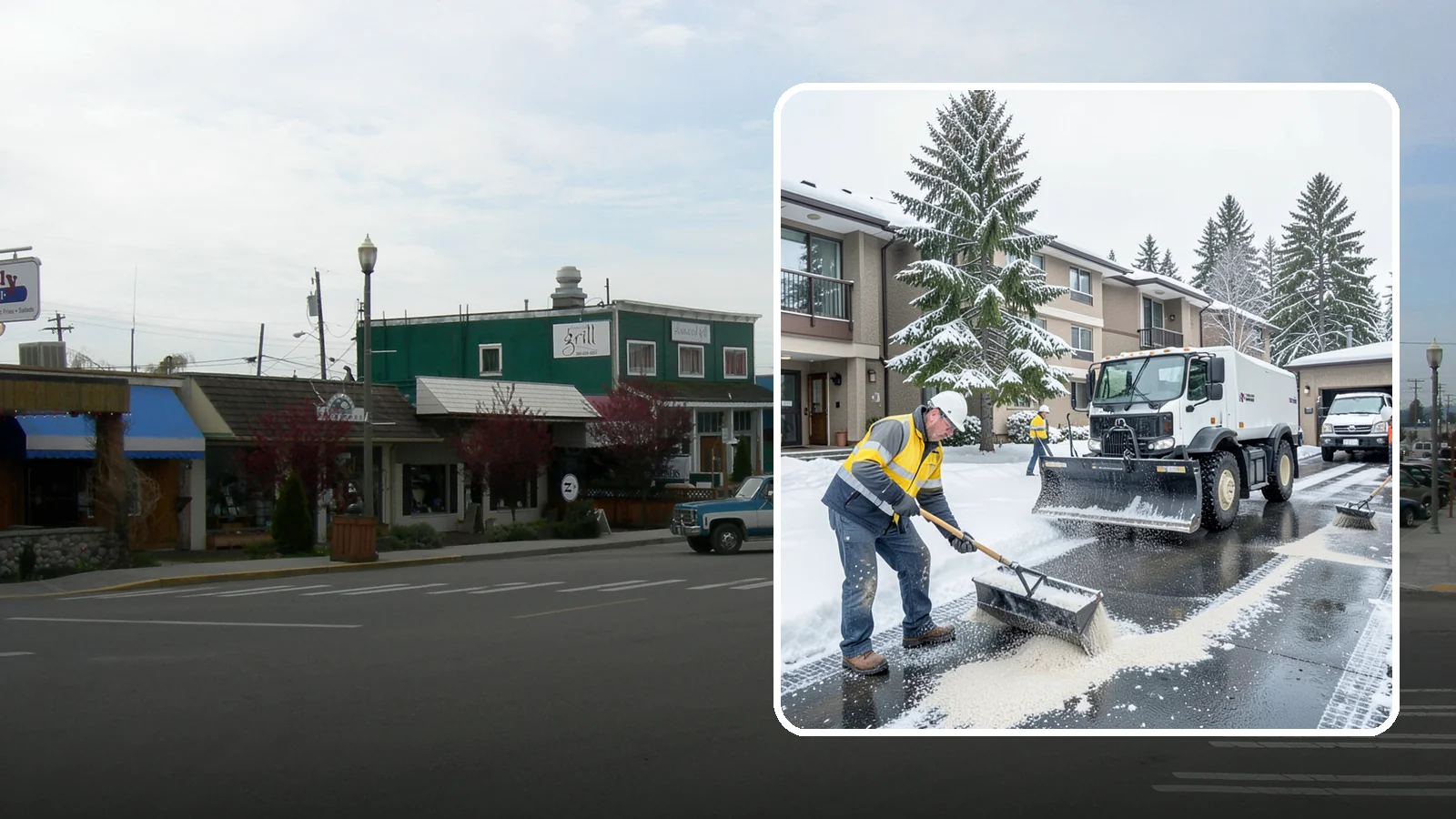 Condominium Deicing in Stanwood, Snohomish County, WA - Deicing built for condominium properties, focused on entry lobbies, garage ramps, and shared walks where owner and visitor...