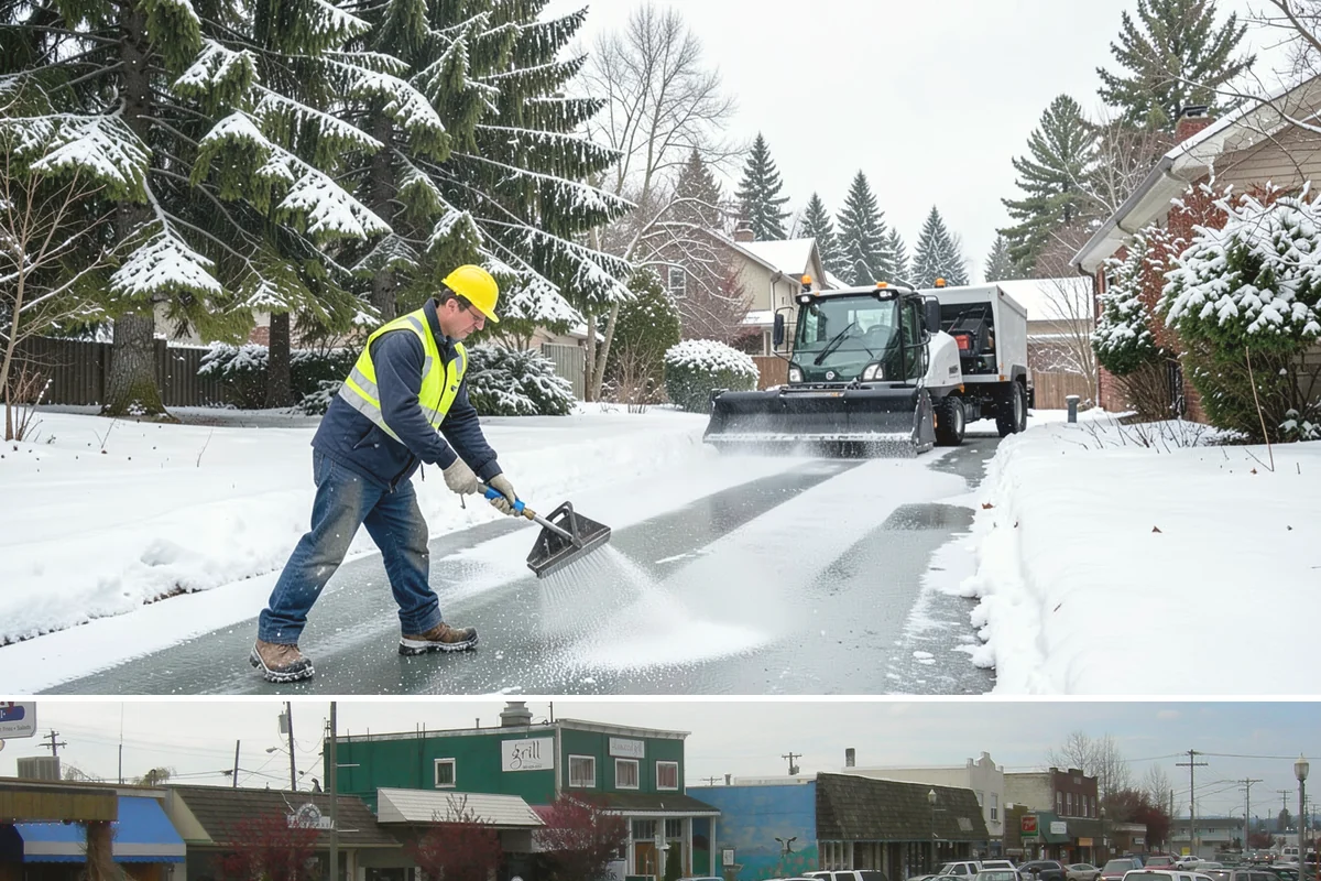 Condominium Deicing in Stanwood, Snohomish County, WA - The program runs across the heart of winter, intensifying whenever a cold front stalls over the lowlands and drives repeated...