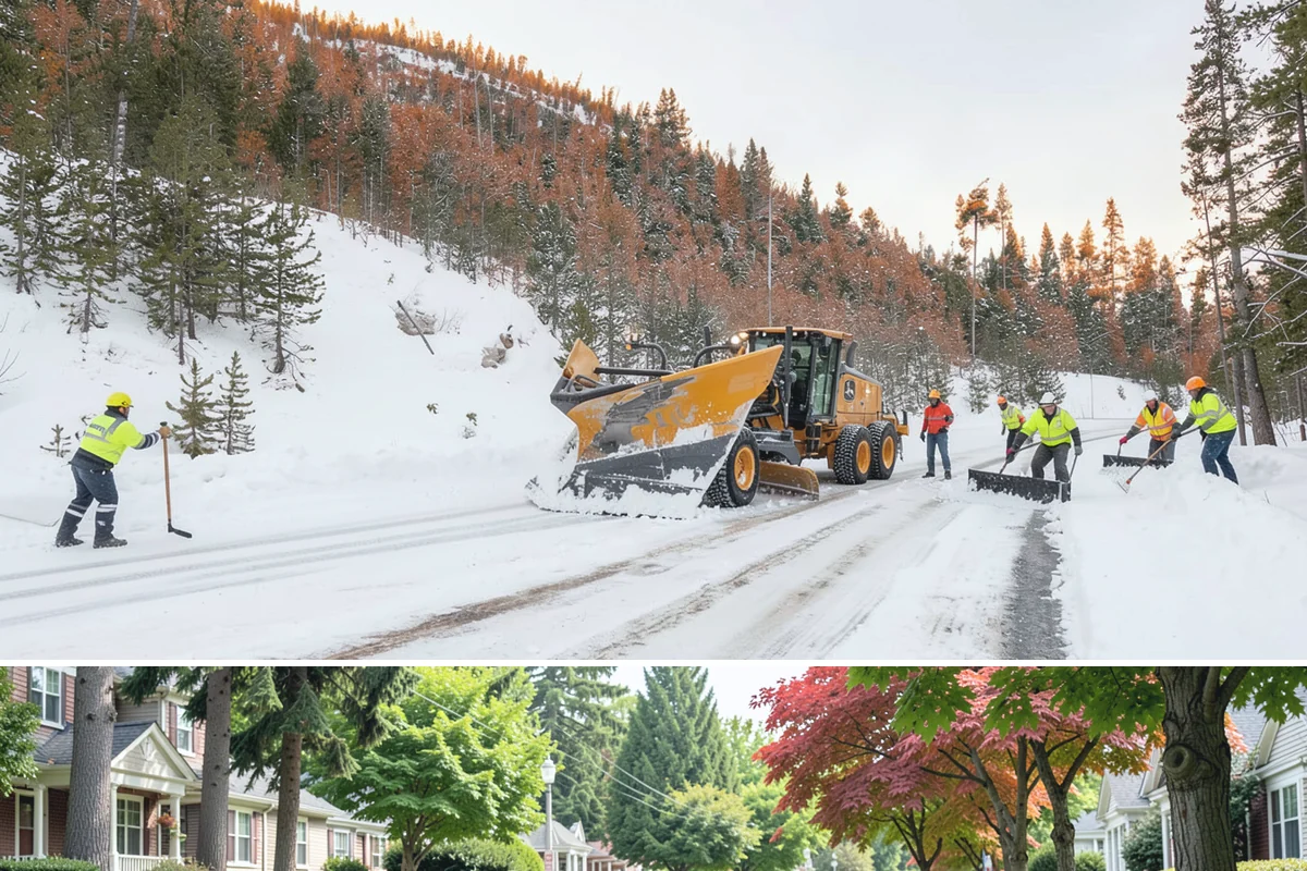 Condominium Parking Lot Snow Removal in Beaux Arts Village, King County, WA - Condominium lots in the Puget Sound region see peak snow activity from mid-December through February during repeated freeze-thaw...