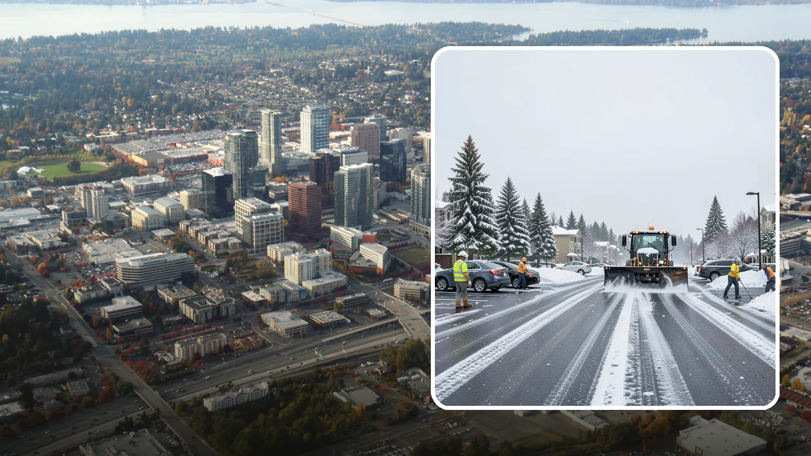 Condominium Parking Lot Snow Removal in Bellevue, King County, WA - We keep condominium owner and guest lots clear so residents protect their own vehicles during Western Washington snow events.
