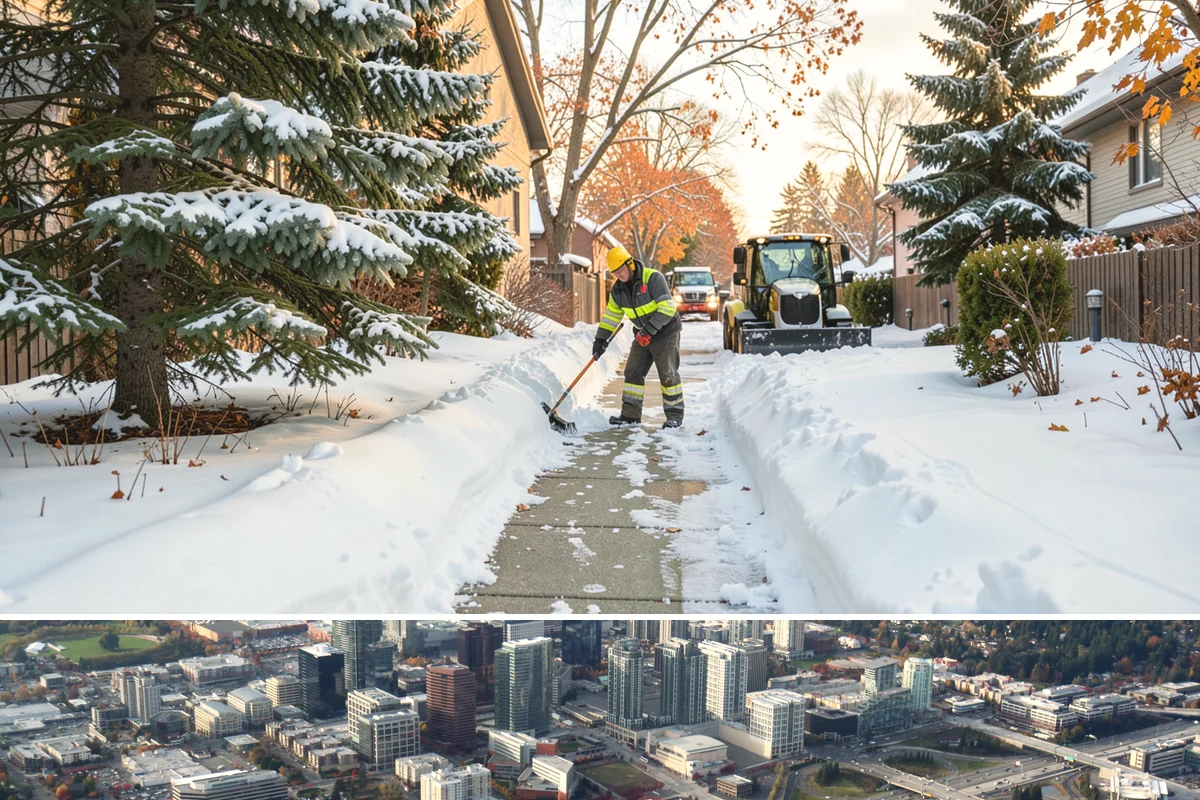 Condominium Parking Lot Snow Removal in Bellevue, King County, WA - Condominium lots in the Puget Sound region see peak snow activity from mid-December through February during repeated freeze-thaw...