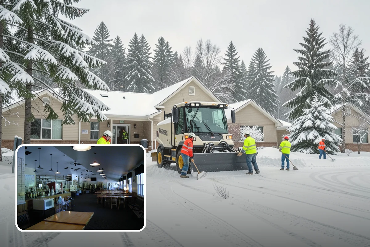 Condominium Parking Lot Snow Removal in Black Diamond, King County, WA - Owner and guest stalls are cleared without residents shoveling their own spaces
