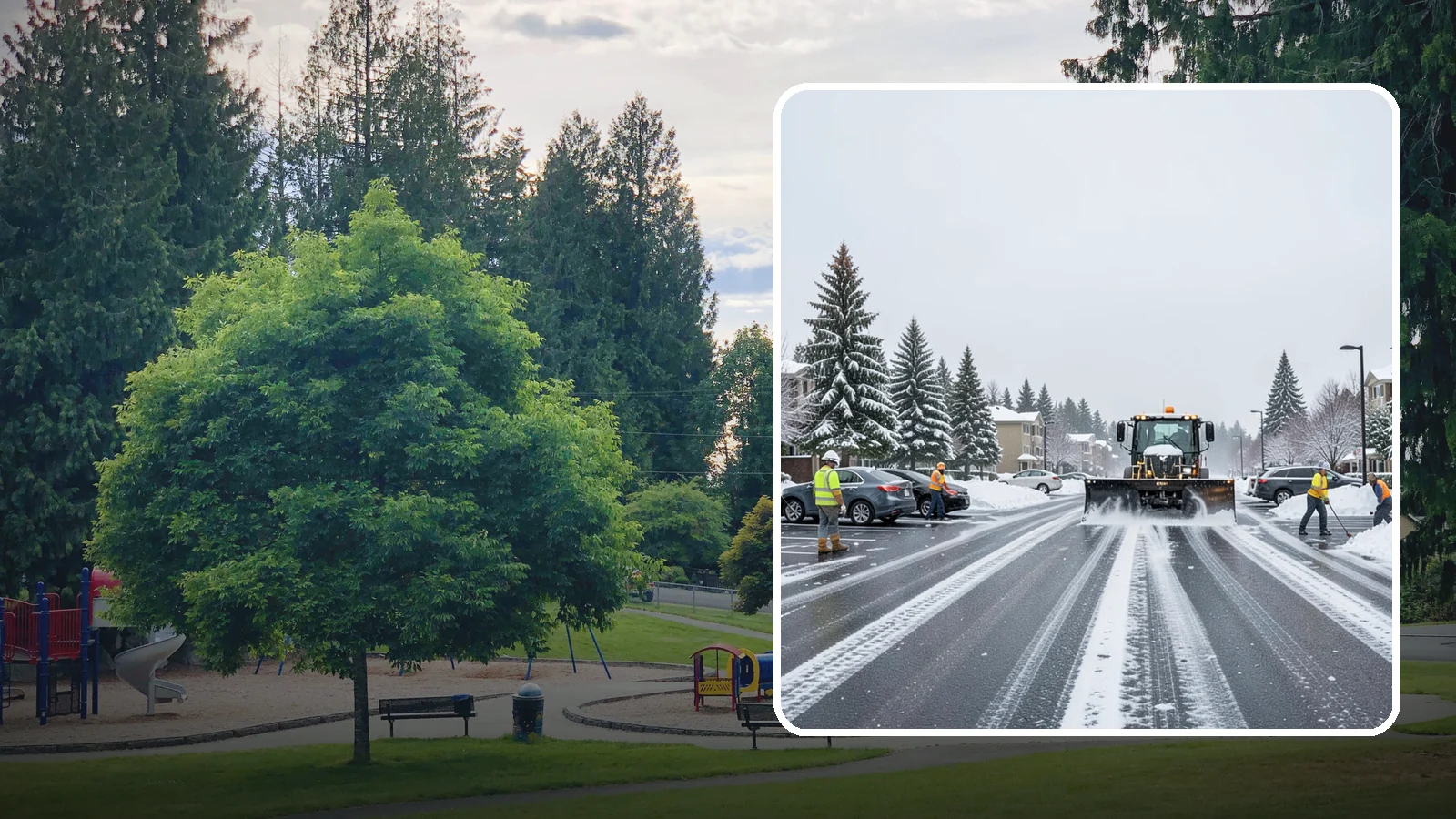 Condominium Parking Lot Snow Removal in Bonney Lake, Pierce County, WA - We keep condominium owner and guest lots clear so residents protect their own vehicles during Western Washington snow events.