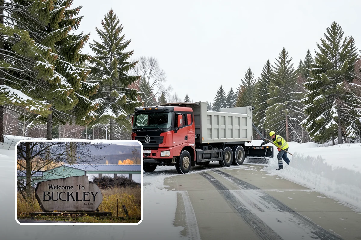 Condominium Parking Lot Snow Removal in Buckley, Pierce County, WA - Owner and guest stalls are cleared without residents shoveling their own spaces