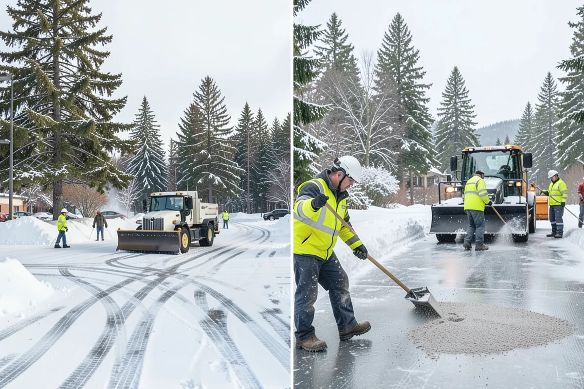 Condominium Parking Lot Snow Removal in Buckley, Pierce County, WA - Inspect the lot, garage ramps, and interior pinch points with association contacts