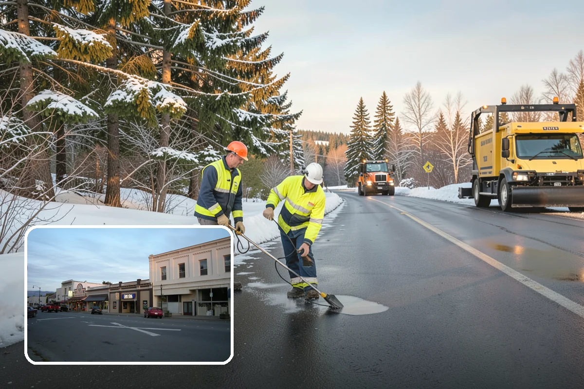 Condominium Parking Lot Snow Removal in Burlington, Skagit County, WA - Owner and guest stalls are cleared without residents shoveling their own spaces