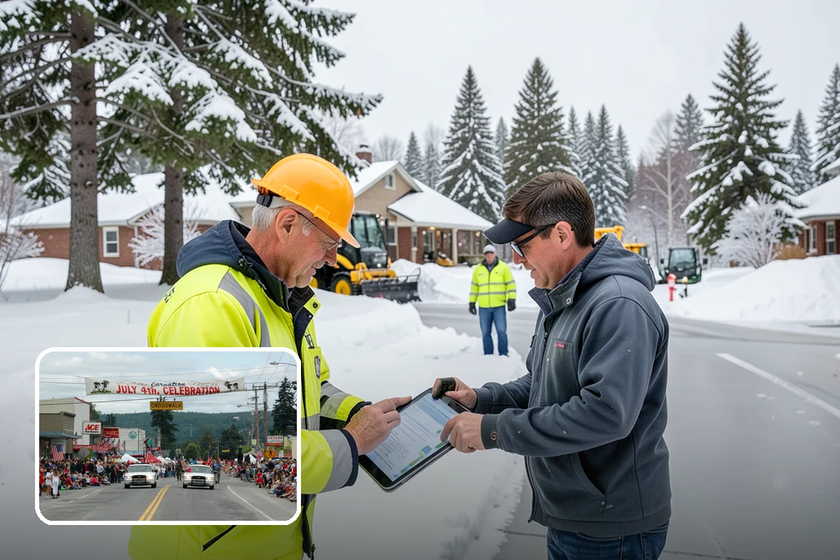 Condominium Parking Lot Snow Removal in Carnation, King County, WA - Owner and guest stalls are cleared without residents shoveling their own spaces