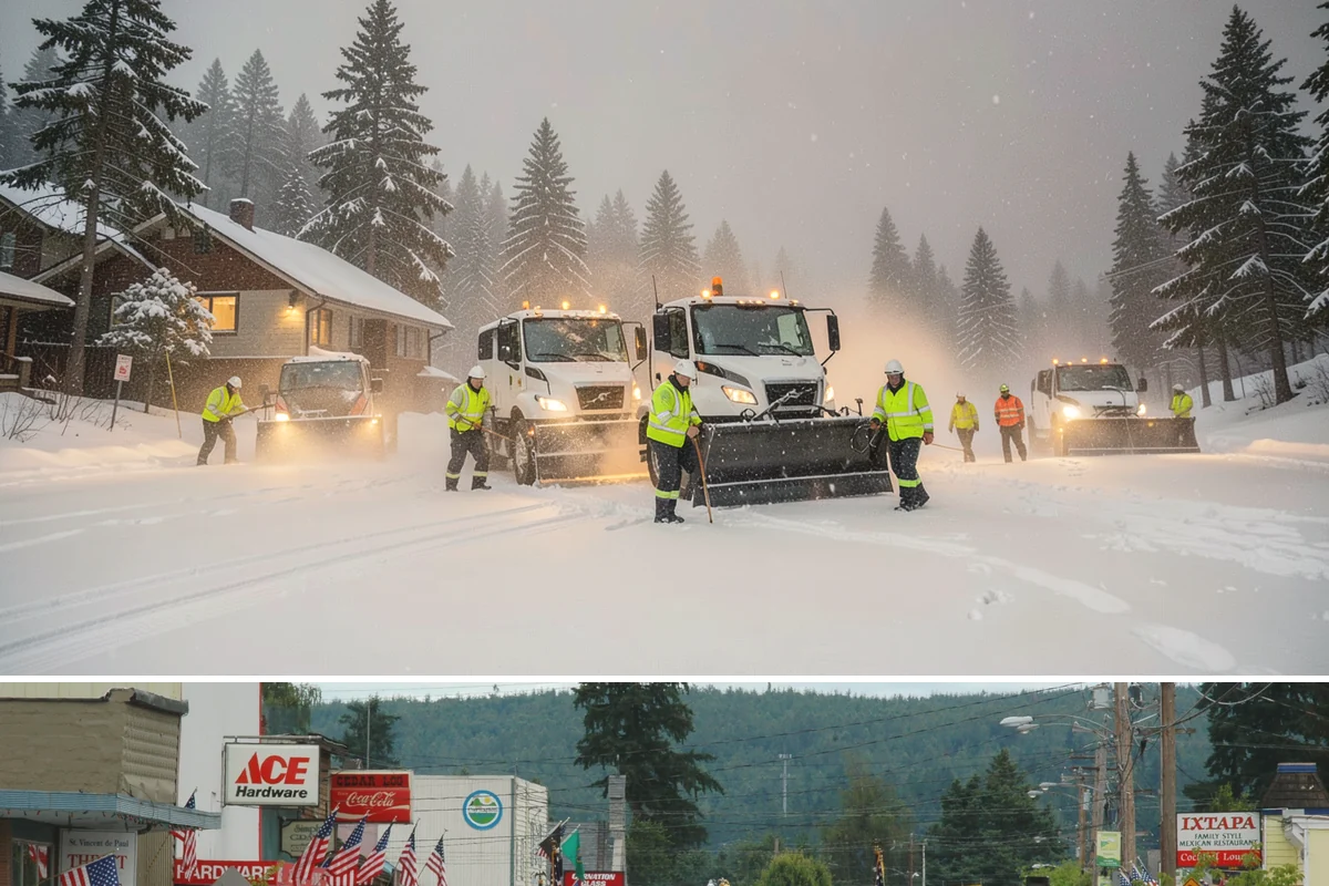 Condominium Parking Lot Snow Removal in Carnation, King County, WA - Condominium lots in the Puget Sound region see peak snow activity from mid-December through February during repeated freeze-thaw...