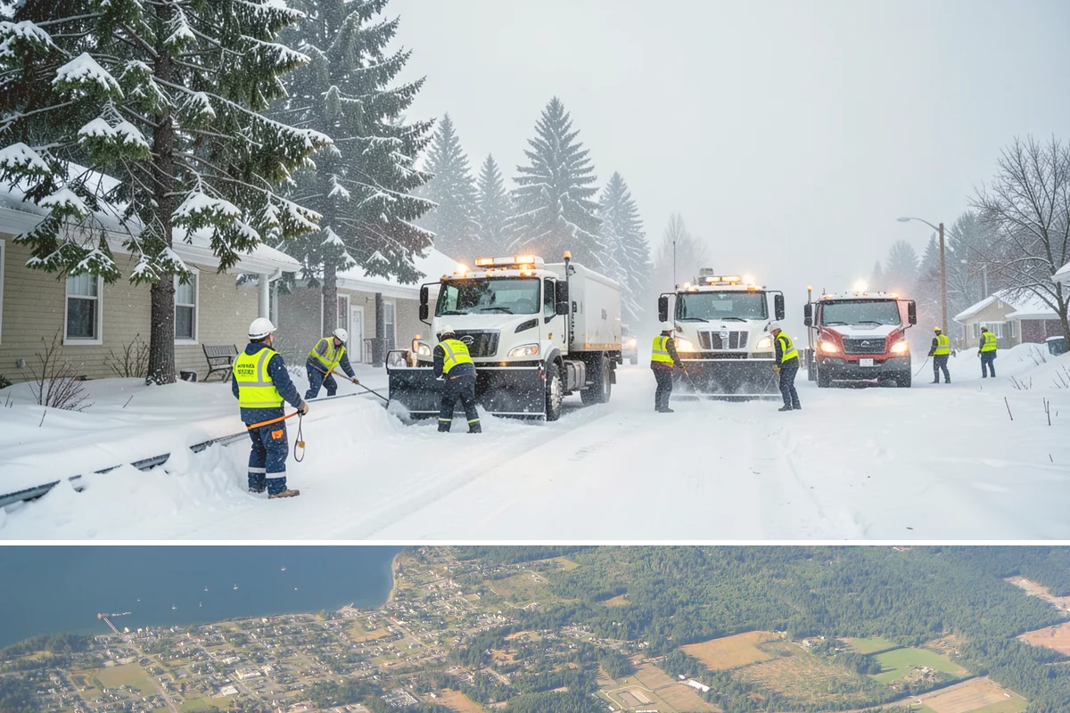 Condominium Parking Lot Snow Removal in Coupeville, Island County, WA - Condominium lots in the Puget Sound region see peak snow activity from mid-December through February during repeated freeze-thaw...