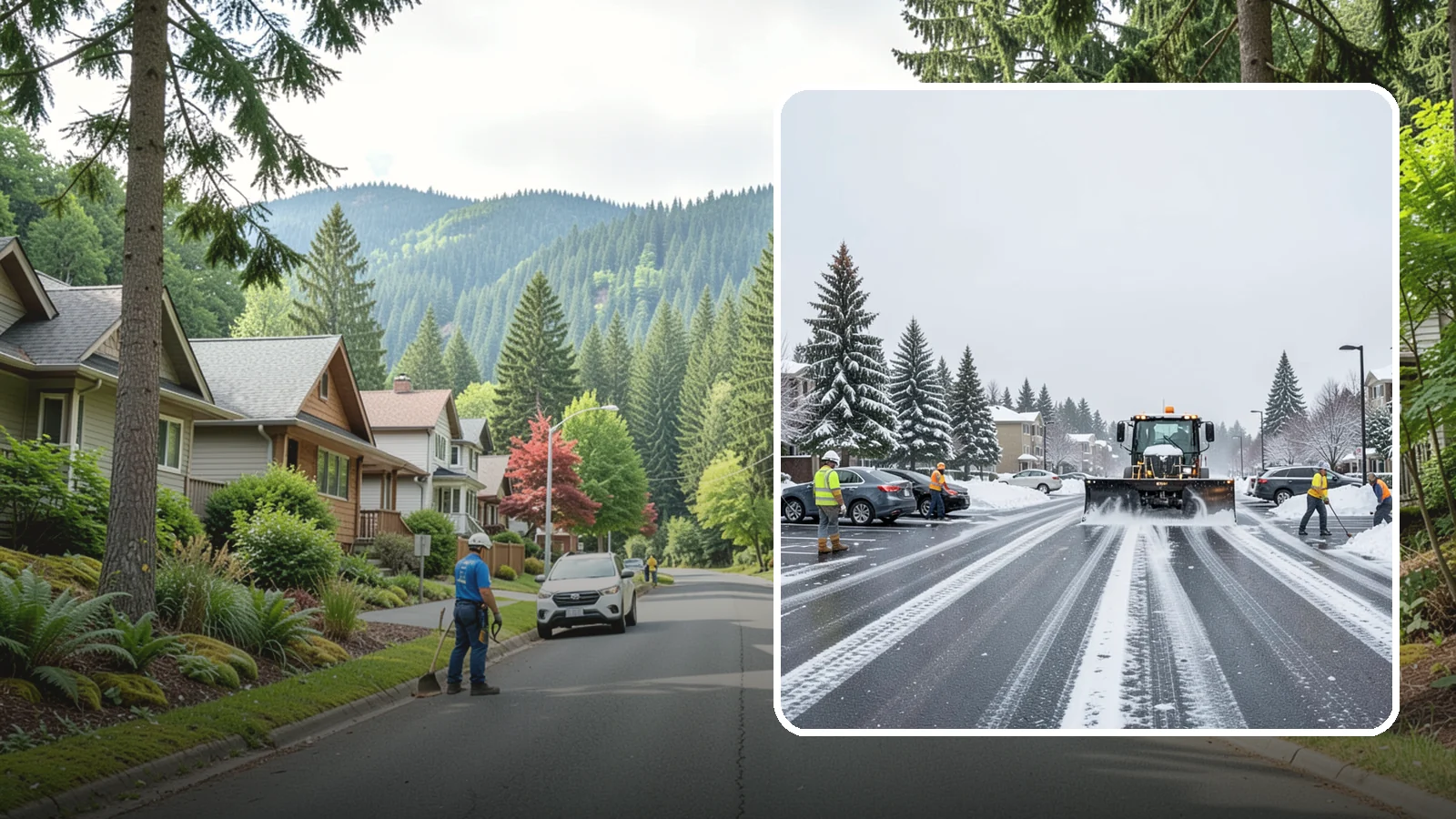 Condominium Parking Lot Snow Removal in Darrington, Snohomish County, WA - We keep condominium owner and guest lots clear so residents protect their own vehicles during Western Washington snow events.
