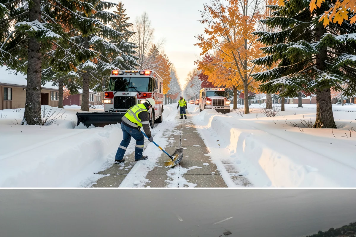 Condominium Parking Lot Snow Removal in Des Moines, King County, WA - Condominium lots in the Puget Sound region see peak snow activity from mid-December through February during repeated freeze-thaw...