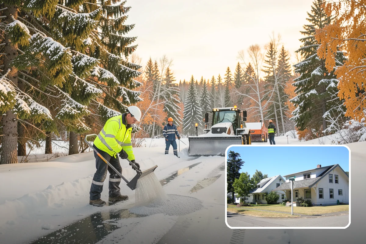 Condominium Parking Lot Snow Removal in DuPont, Pierce County, WA - Owner and guest stalls are cleared without residents shoveling their own spaces
