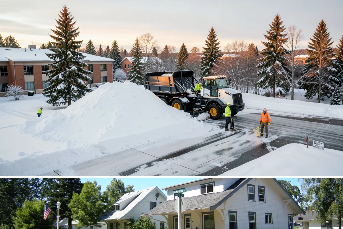 Condominium Parking Lot Snow Removal in DuPont, Pierce County, WA - Condominium lots in the Puget Sound region see peak snow activity from mid-December through February during repeated freeze-thaw...