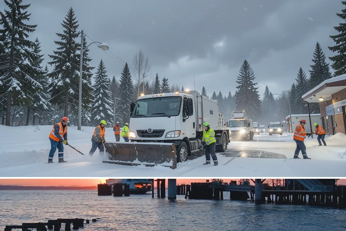 Condominium Parking Lot Snow Removal in Edmonds, Snohomish County, WA - Condominium lots in the Puget Sound region see peak snow activity from mid-December through February during repeated freeze-thaw...