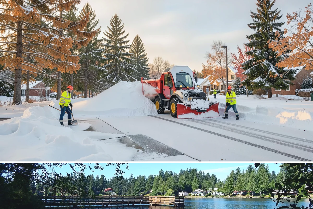 Condominium Parking Lot Snow Removal in Federal Way, King County, WA - Condominium lots in the Puget Sound region see peak snow activity from mid-December through February during repeated freeze-thaw...