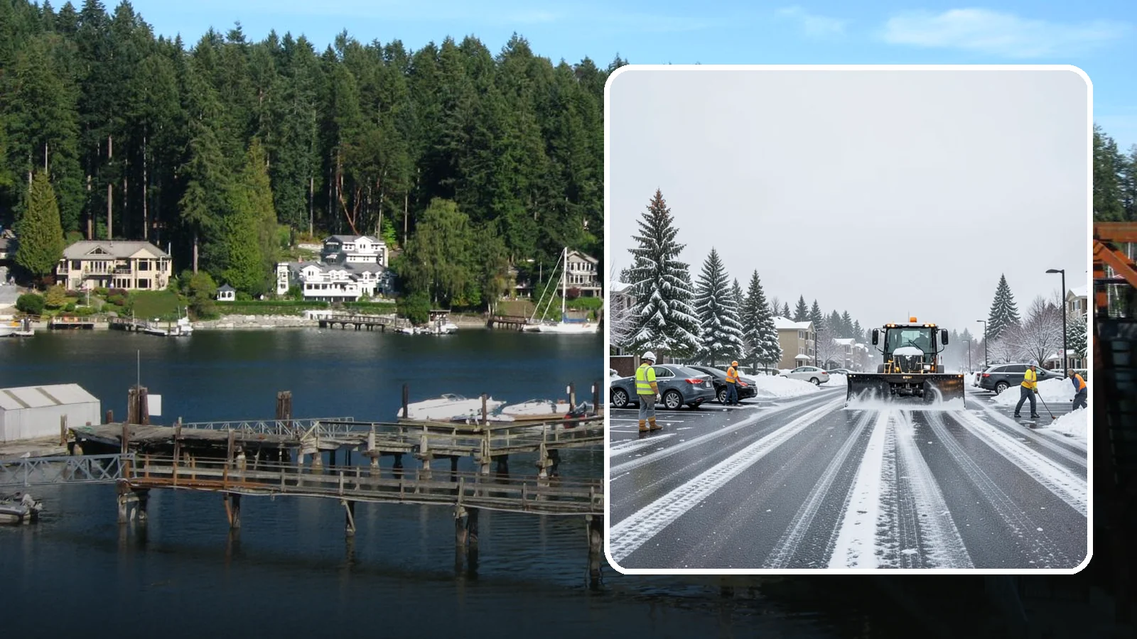 Condominium Parking Lot Snow Removal in Gig Harbor, Pierce County, WA - We keep condominium owner and guest lots clear so residents protect their own vehicles during Western Washington snow events.