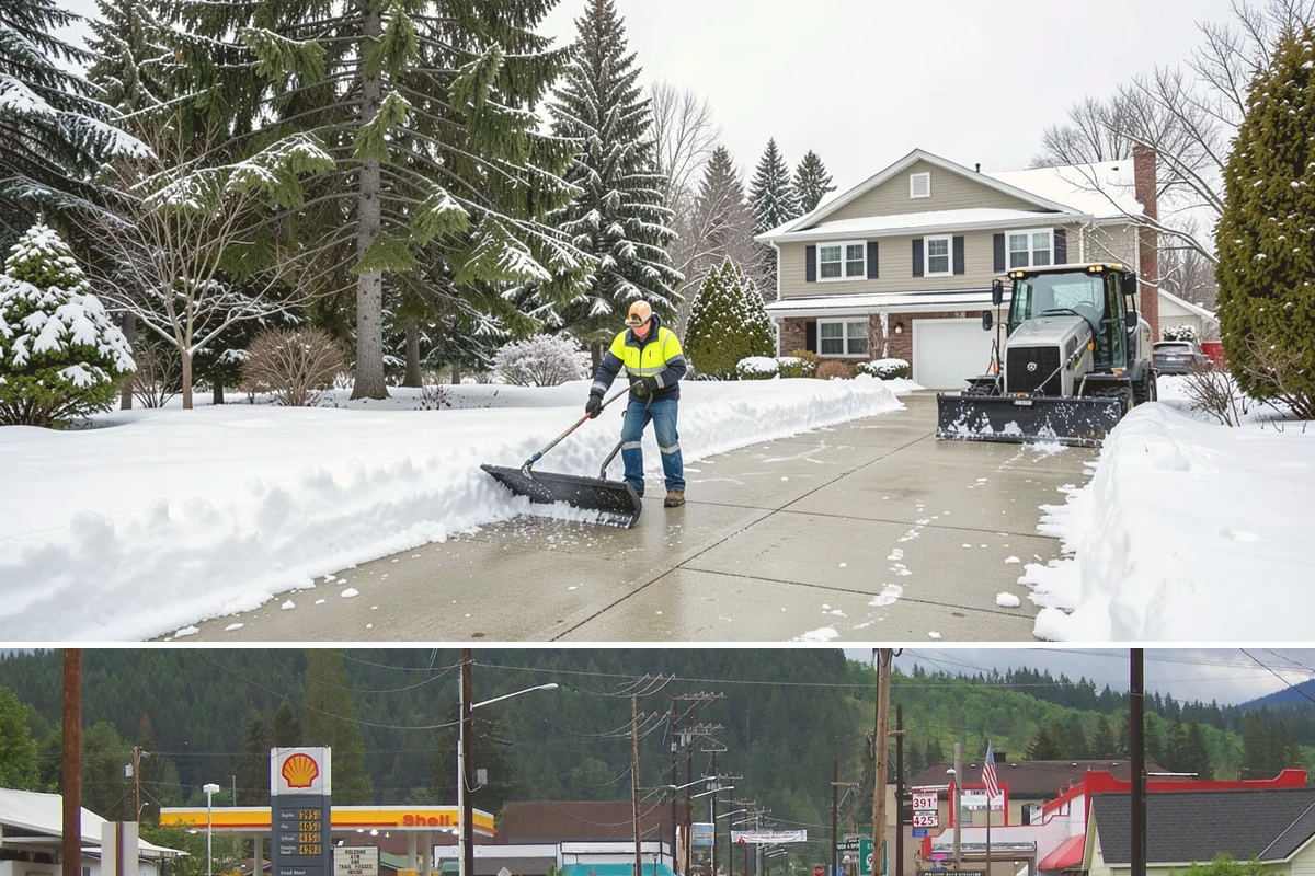 Condominium Parking Lot Snow Removal in Granite Falls, Snohomish County, WA - Condominium lots in the Puget Sound region see peak snow activity from mid-December through February during repeated freeze-thaw...