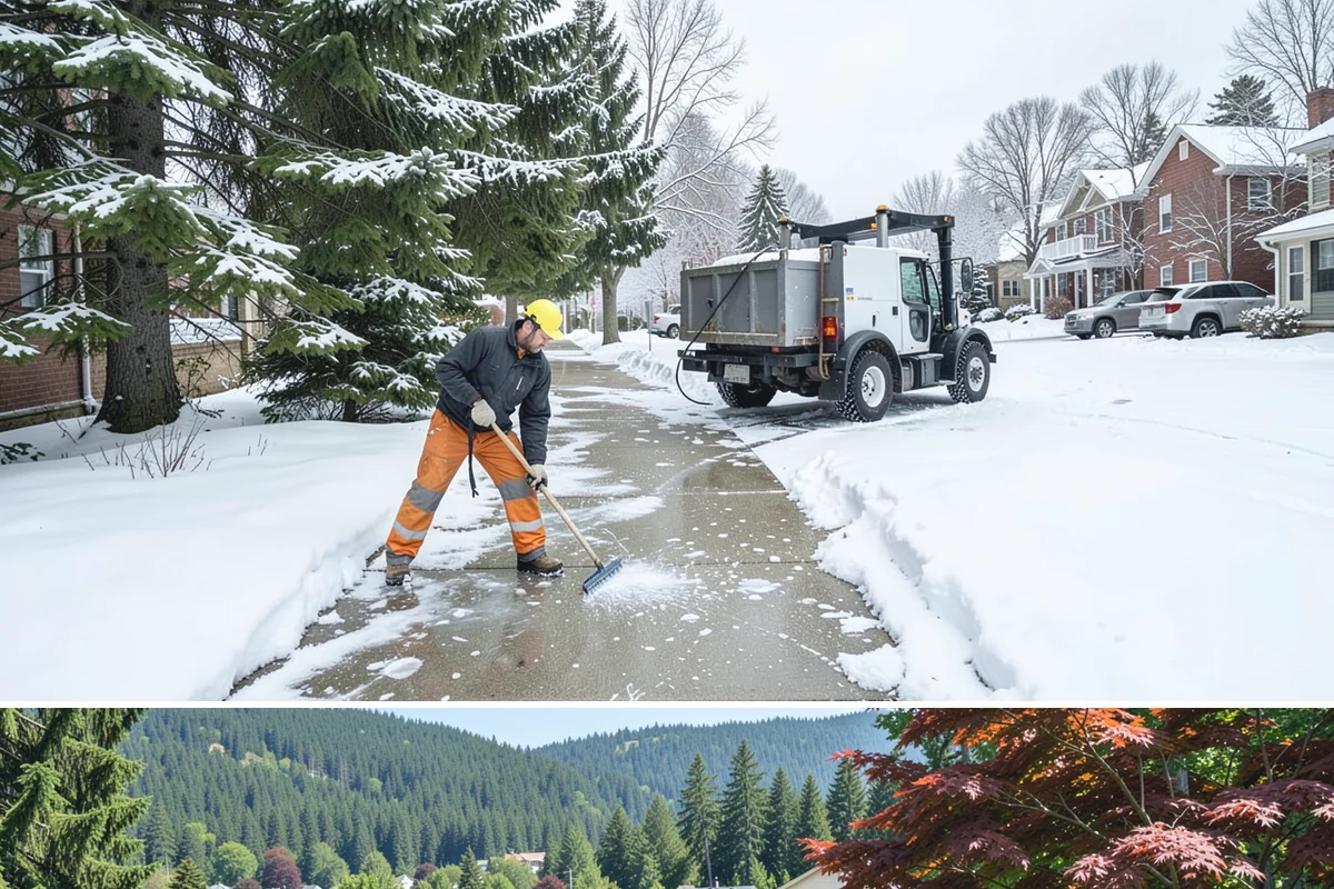 Condominium Parking Lot Snow Removal in Index, Snohomish County, WA - Condominium lots in the Puget Sound region see peak snow activity from mid-December through February during repeated freeze-thaw...
