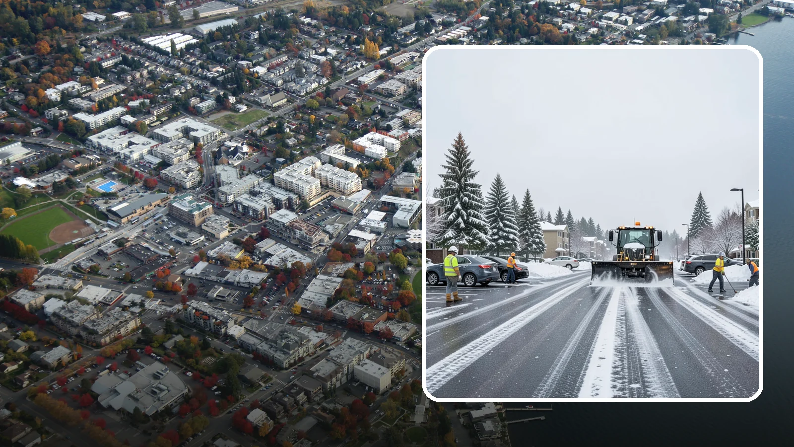 Condominium Parking Lot Snow Removal in Kirkland, King County, WA - We keep condominium owner and guest lots clear so residents protect their own vehicles during Western Washington snow events.