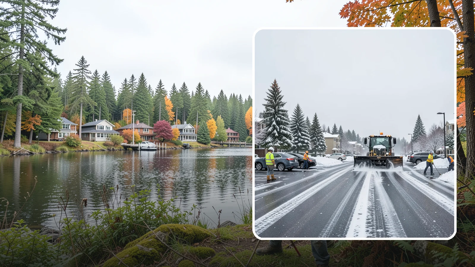 Condominium Parking Lot Snow Removal in La Conner, Skagit County, WA - We keep condominium owner and guest lots clear so residents protect their own vehicles during Western Washington snow events.