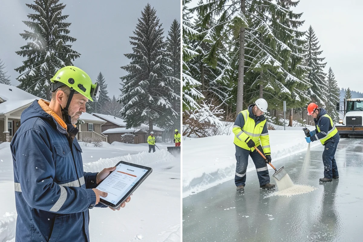 Condominium Parking Lot Snow Removal in La Conner, Skagit County, WA - Inspect the lot, garage ramps, and interior pinch points with association contacts