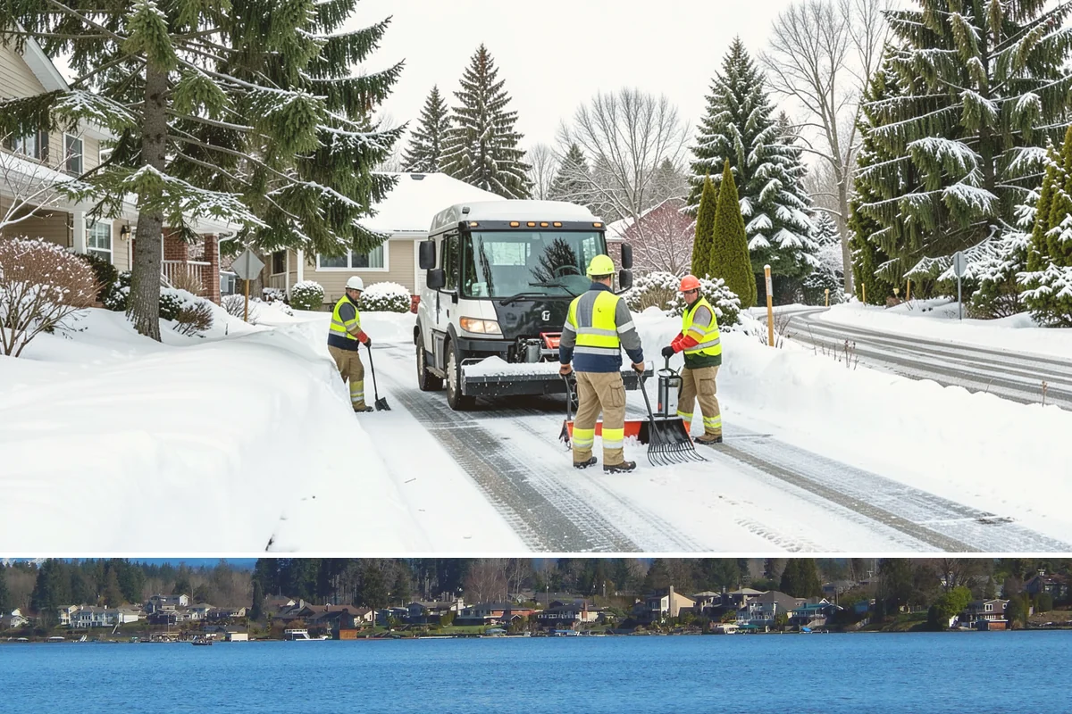 Condominium Parking Lot Snow Removal in Lake Stevens, Snohomish County, WA - Condominium lots in the Puget Sound region see peak snow activity from mid-December through February during repeated freeze-thaw...