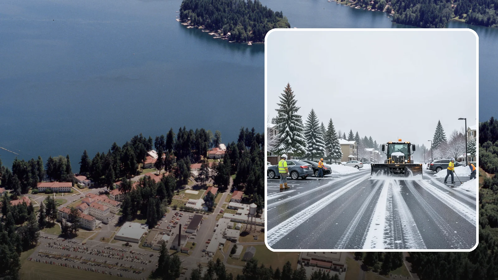 Condominium Parking Lot Snow Removal in Lakewood, Pierce County, WA - We keep condominium owner and guest lots clear so residents protect their own vehicles during Western Washington snow events.