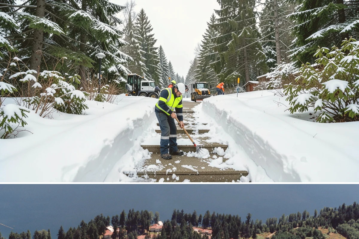 Condominium Parking Lot Snow Removal in Lakewood, Pierce County, WA - Condominium lots in the Puget Sound region see peak snow activity from mid-December through February during repeated freeze-thaw...