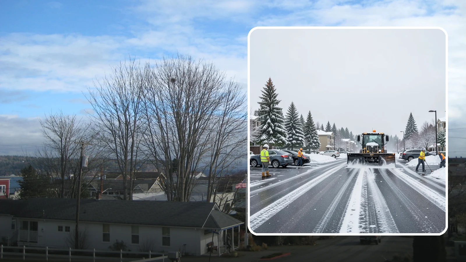Condominium Parking Lot Snow Removal in Langley, Island County, WA - We keep condominium owner and guest lots clear so residents protect their own vehicles during Western Washington snow events.