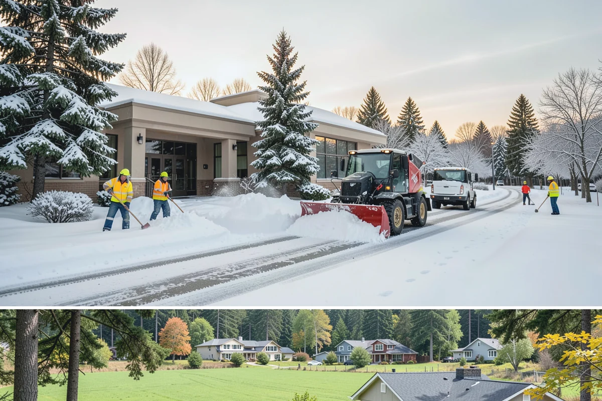Condominium Parking Lot Snow Removal in Lyman, Skagit County, WA - Condominium lots in the Puget Sound region see peak snow activity from mid-December through February during repeated freeze-thaw...
