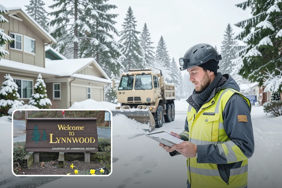 Condominium Parking Lot Snow Removal in Lynnwood, Snohomish County, WA - Owner and guest stalls are cleared without residents shoveling their own spaces