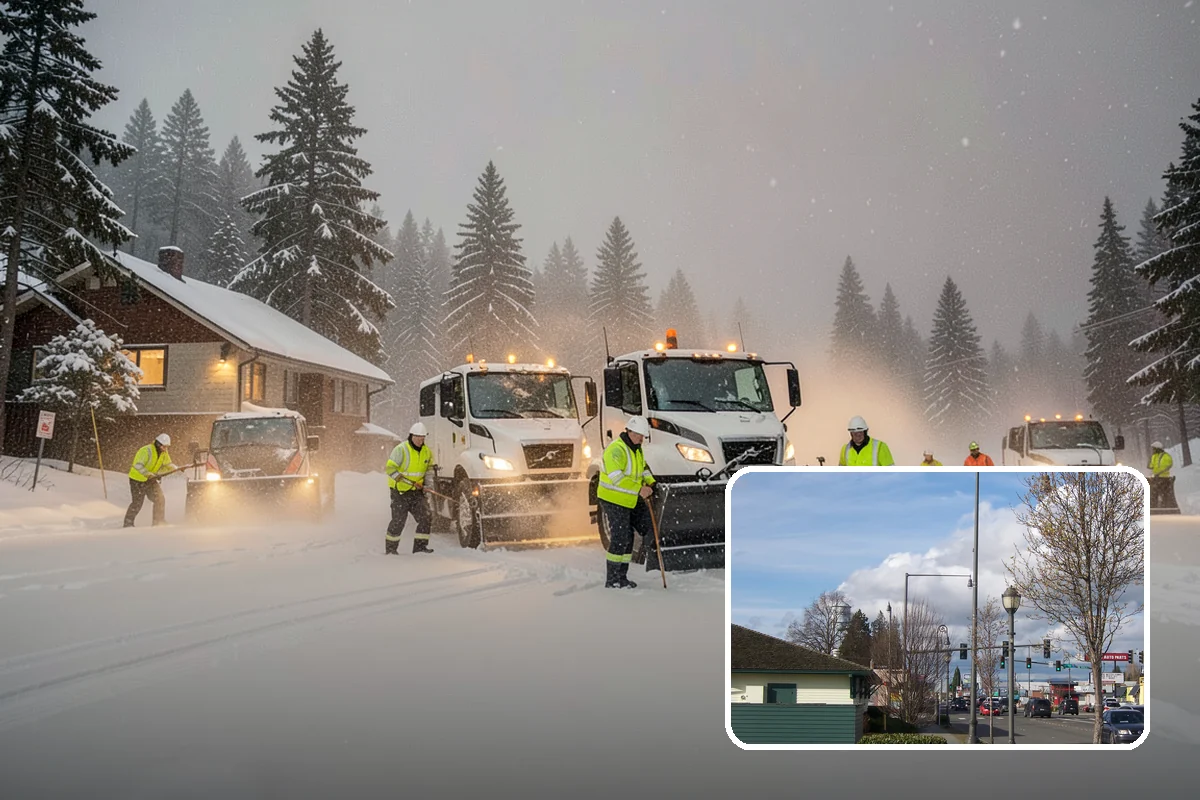 Condominium Parking Lot Snow Removal in Marysville, Snohomish County, WA - Owner and guest stalls are cleared without residents shoveling their own spaces