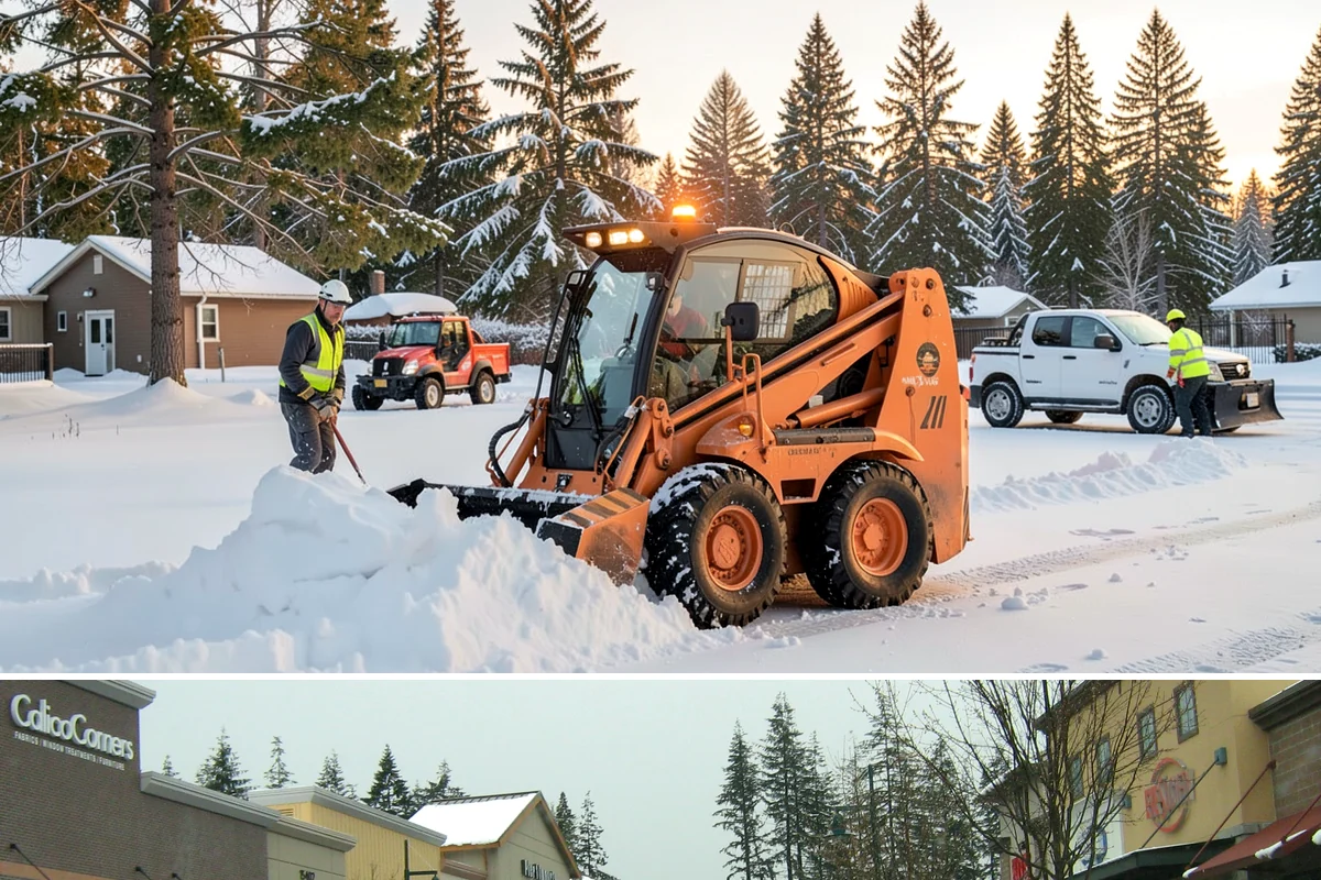 Condominium Parking Lot Snow Removal in Mill Creek, Snohomish County, WA - Condominium lots in the Puget Sound region see peak snow activity from mid-December through February during repeated freeze-thaw...