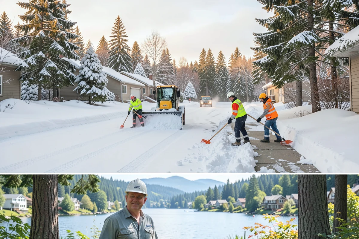 Condominium Parking Lot Snow Removal in Milton, King County, WA - Condominium lots in the Puget Sound region see peak snow activity from mid-December through February during repeated freeze-thaw...