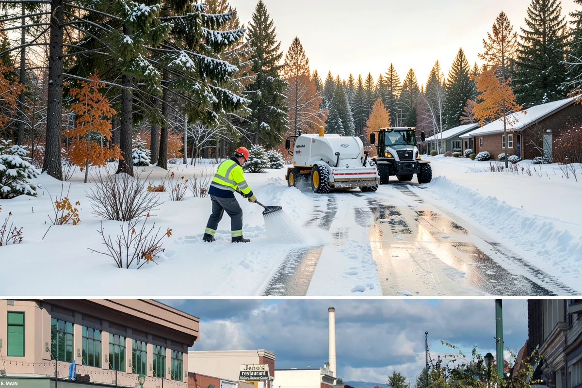 Condominium Parking Lot Snow Removal in Monroe, Snohomish County, WA - Condominium lots in the Puget Sound region see peak snow activity from mid-December through February during repeated freeze-thaw...