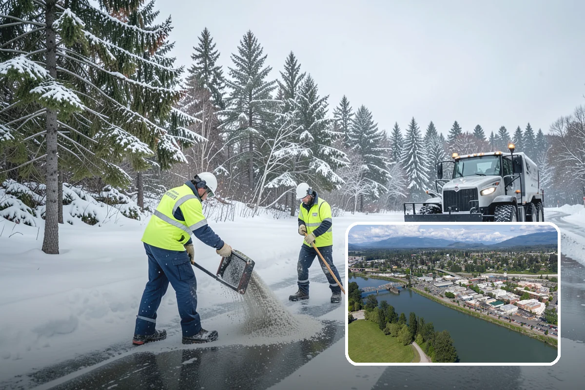 Condominium Parking Lot Snow Removal in Mount Vernon, Skagit County, WA - Owner and guest stalls are cleared without residents shoveling their own spaces